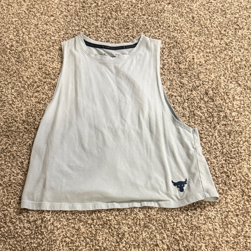 Under Armour Light Gray Tank with Motivational Trim